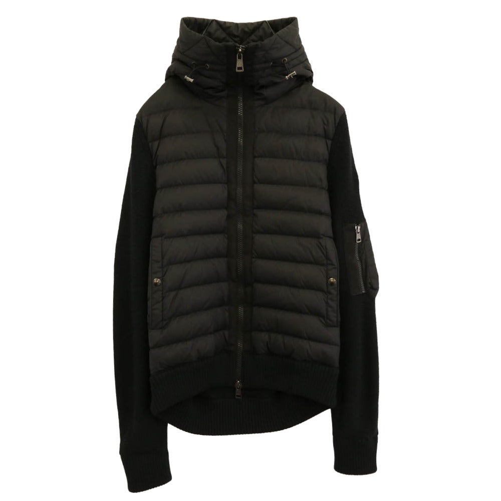 MONCLER モンクレール 21AW G20919B50800 Maglione Tricot Cardigan ニット切り替え ダウン カーディガン パーカー ブラック系 M【中古】