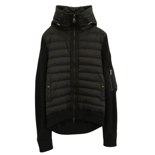 MONCLER モンクレール 21AW G20919B50800 Maglione Tricot Cardigan ニット切り替え ダウン カーディガン パーカー ブラック系 M【中古】