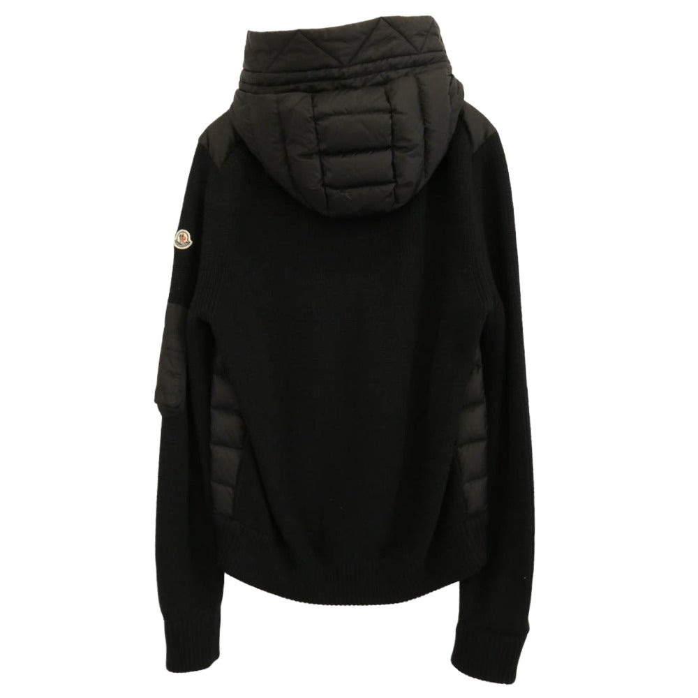 MONCLER モンクレール 21AW G20919B50800 Maglione Tricot Cardigan ニット切り替え ダウン カーディガン パーカー ブラック系 M【中古】