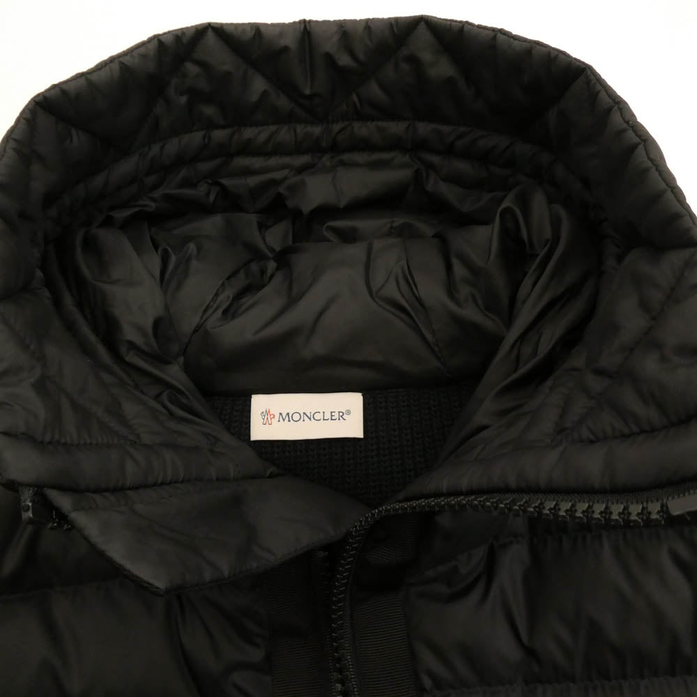 MONCLER モンクレール 21AW G20919B50800 Maglione Tricot Cardigan ニット切り替え ダウン カーディガン パーカー ブラック系 M【中古】