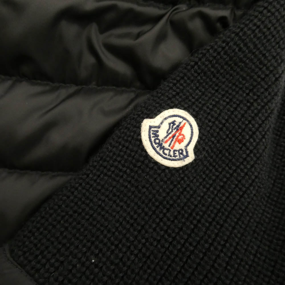 MONCLER モンクレール 21AW G20919B50800 Maglione Tricot Cardigan ニット切り替え ダウン カーディガン パーカー ブラック系 M【中古】