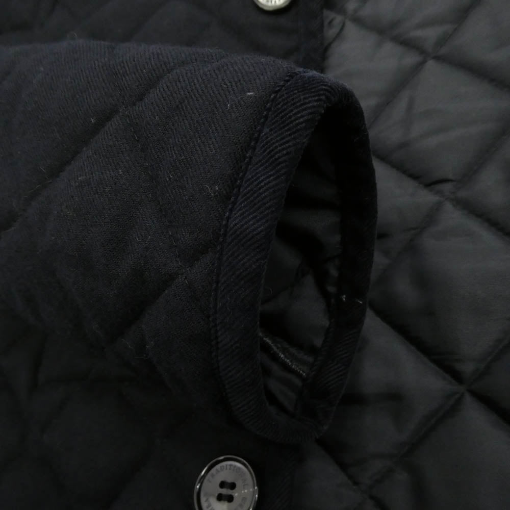 Traditional Weatherwear トラディショナルウェザーウェア MACKJ202006 襟コーデュロイ 中綿 ウール キルティング ジャケット ブラック系 36【中古】