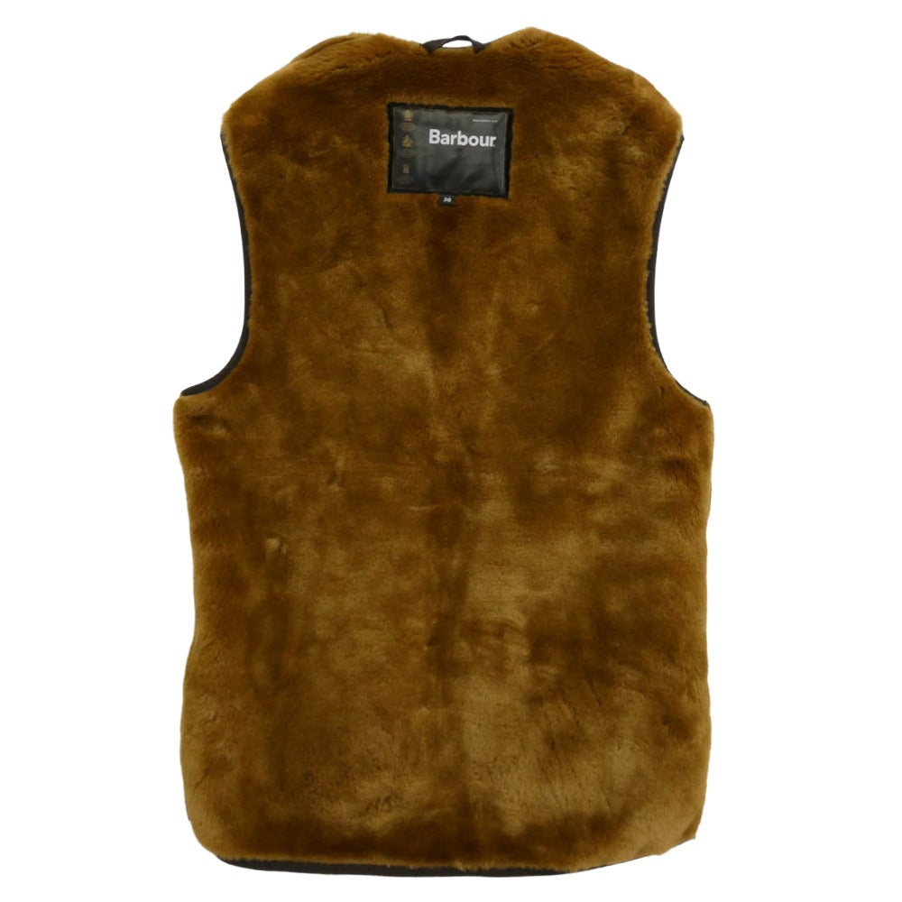Barbour バブアー MLI0004 FRONT ZIP FUR LINER VEST ファーライナー ベスト ブラウン系 36【中古】
