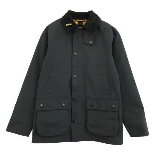Barbour バブアー BEDALE ビデイル ノンワックス ジャケット ロゴピンバッチ付 36 ダークネイビー系 36【中古】