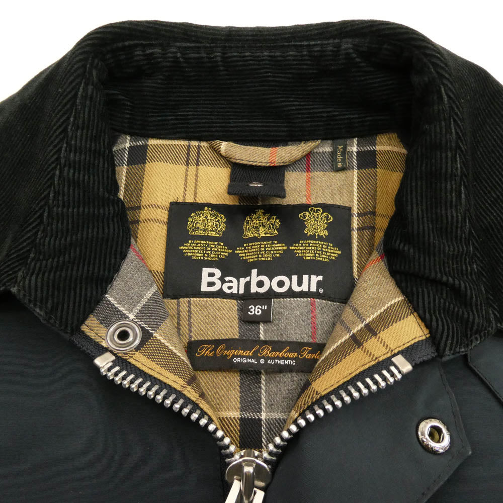 Barbour バブアー BEDALE ビデイル ノンワックス ジャケット ロゴピンバッチ付 36 ダークネイビー系 36【中古】