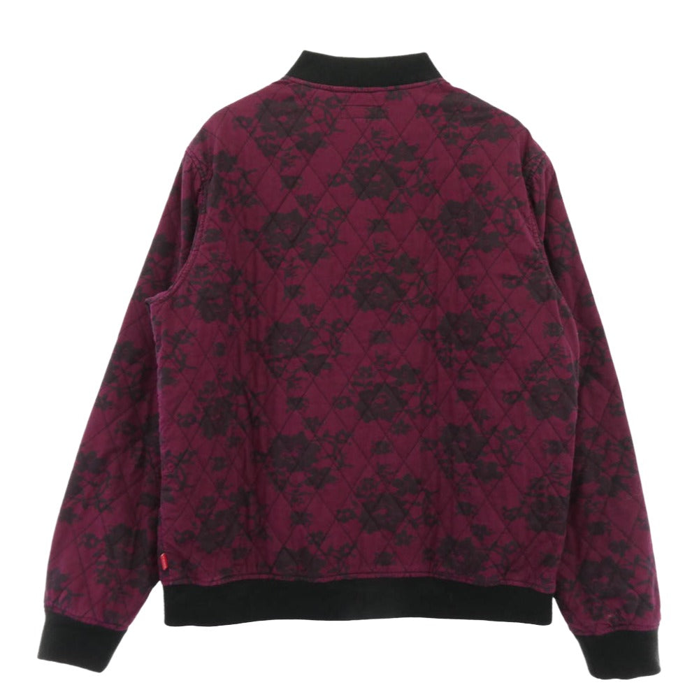Supreme シュプリーム 17SS ワングラム期 Quilted Lace Bomber Jacket 花柄 キルテッド レース ボンバー ジャケット ワインレッド系 XL【中古】