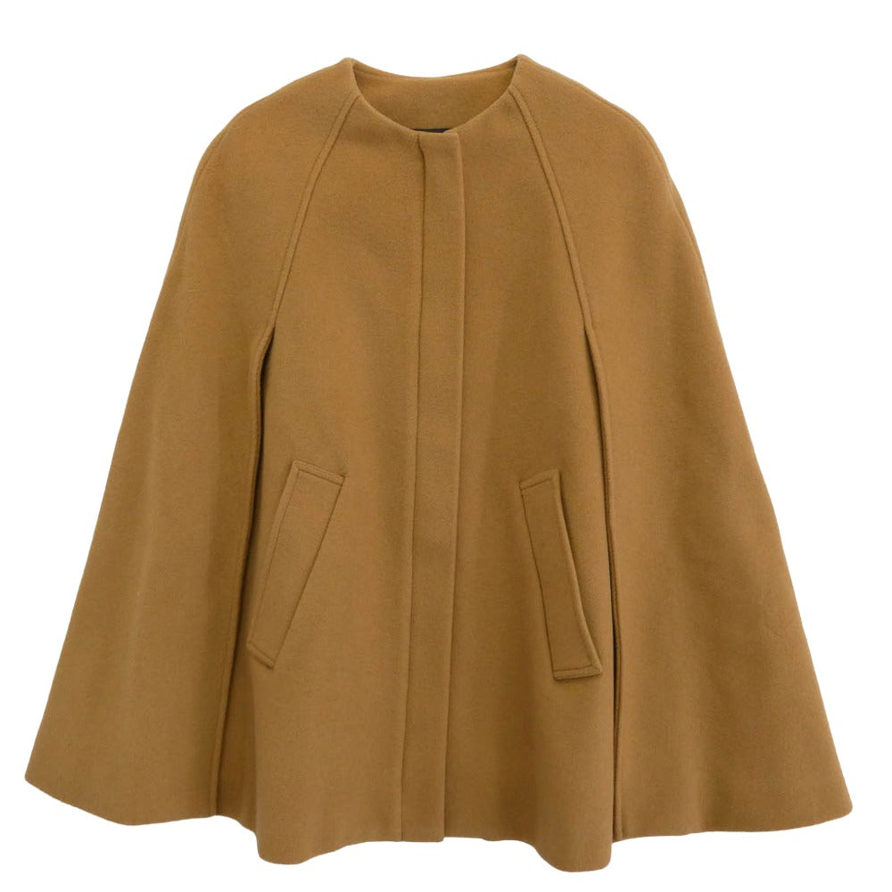 MSGM エムエスジーエム ノーカラー ウール ポンチョ ブラウン系 38【中古】