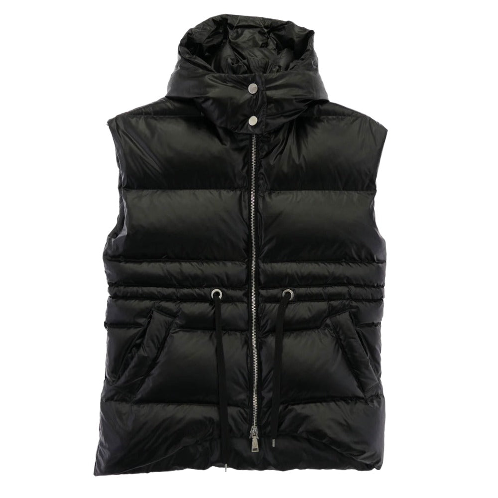 ムーングース オーバーサイズ ドローコード ダウンベスト ブラック系 XS【中古】