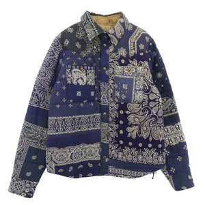 VISVIM ビズビム WMV 0318205013011 KERCHIEF DOWNJKT W (VT.BANDANA) バンダナ ダウン シャツジャケット ブルー ネイビー系 2【中古】