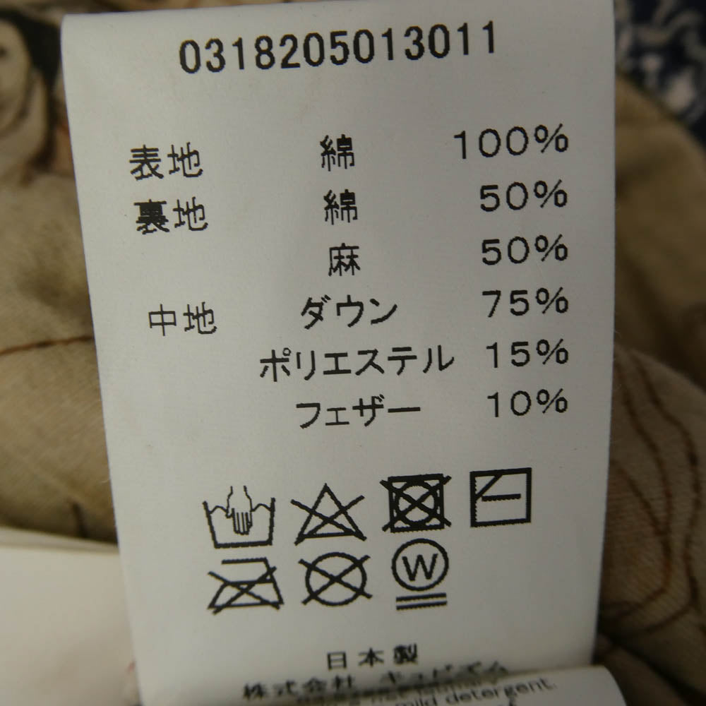 VISVIM ビズビム WMV 0318205013011 KERCHIEF DOWNJKT W (VT.BANDANA) バンダナ ダウン シャツジャケット ブルー ネイビー系 2【中古】