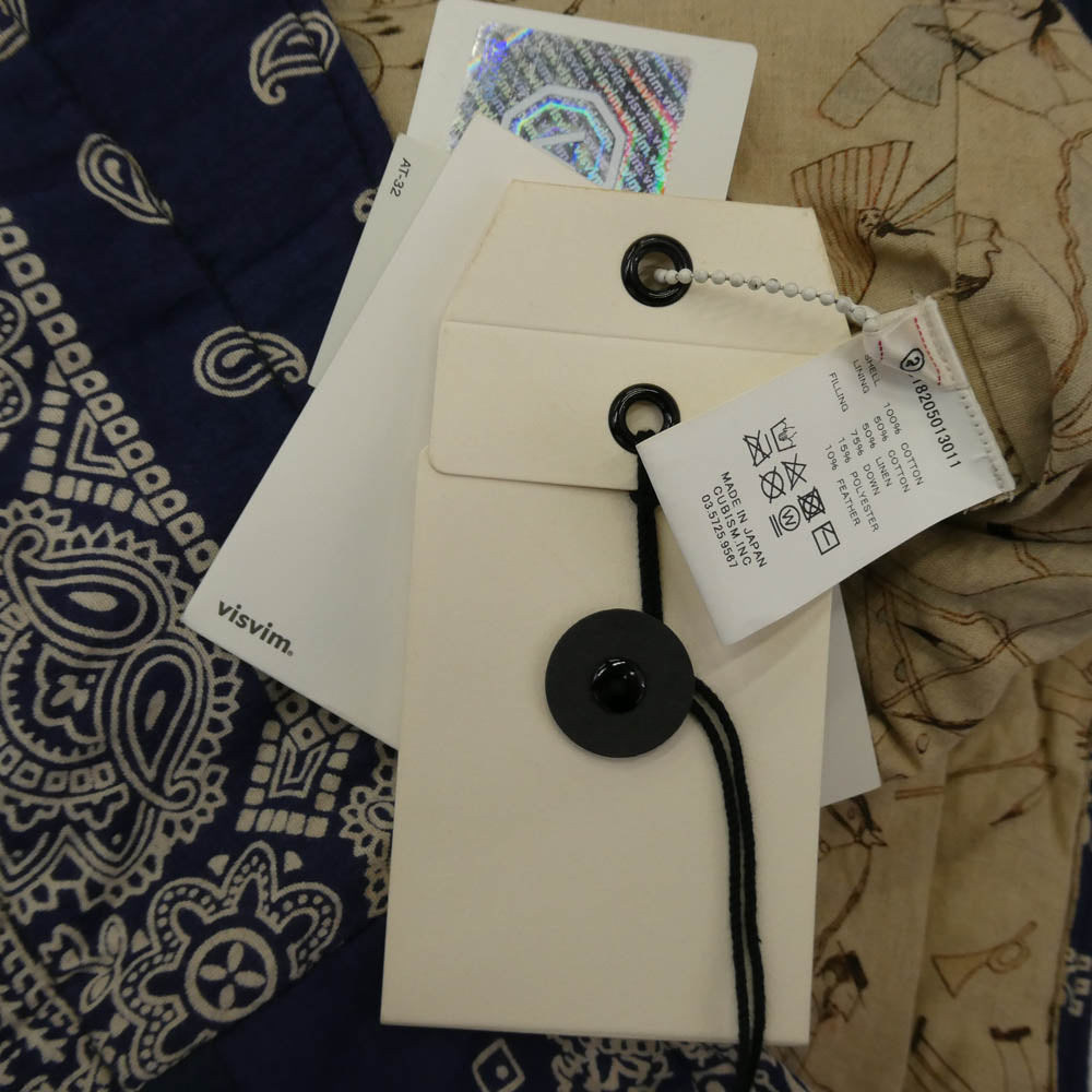 VISVIM ビズビム WMV 0318205013011 KERCHIEF DOWNJKT W (VT.BANDANA) バンダナ ダウン シャツジャケット ブルー ネイビー系 2【中古】