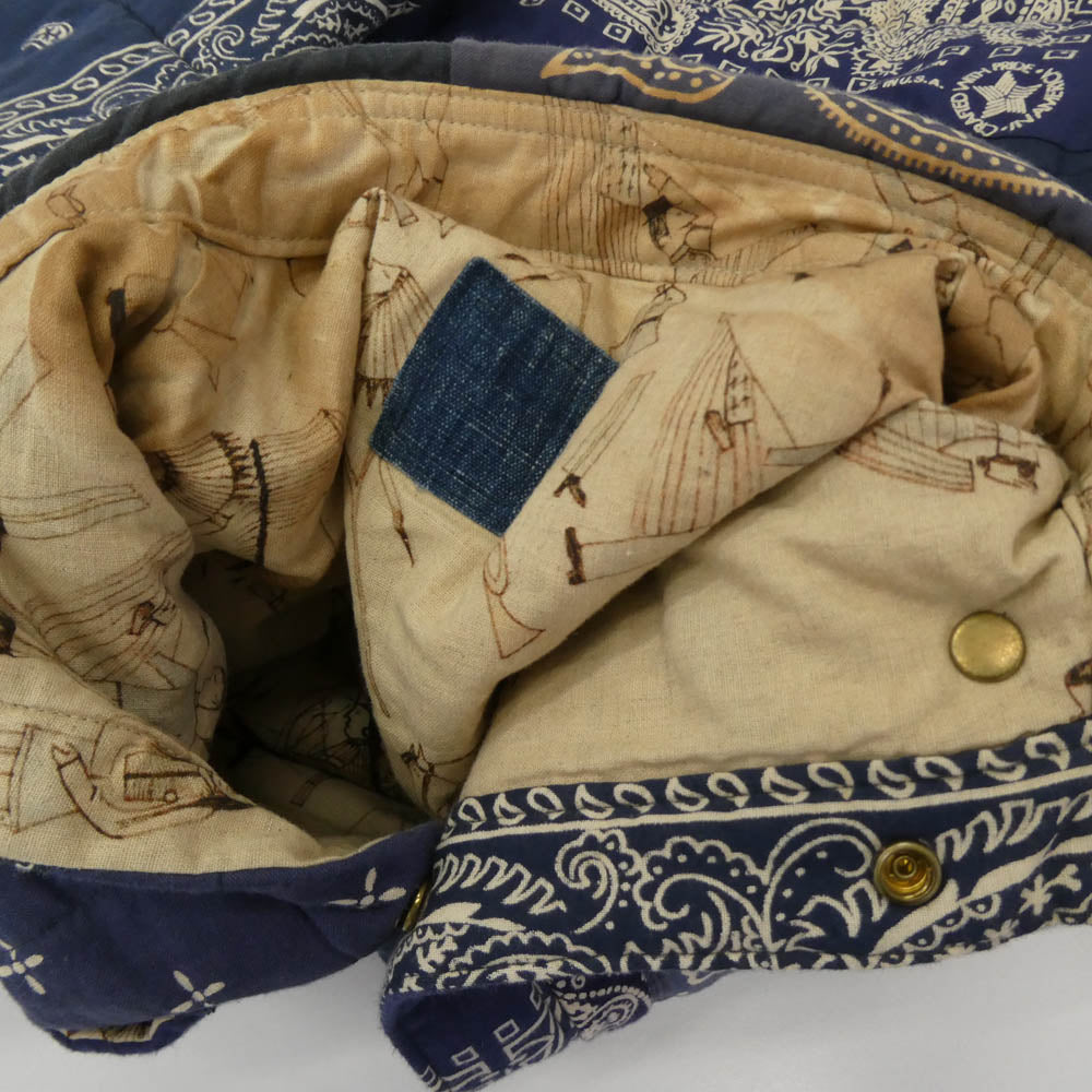 VISVIM ビズビム WMV 0318205013011 KERCHIEF DOWNJKT W (VT.BANDANA) バンダナ ダウン シャツジャケット ブルー ネイビー系 2【中古】