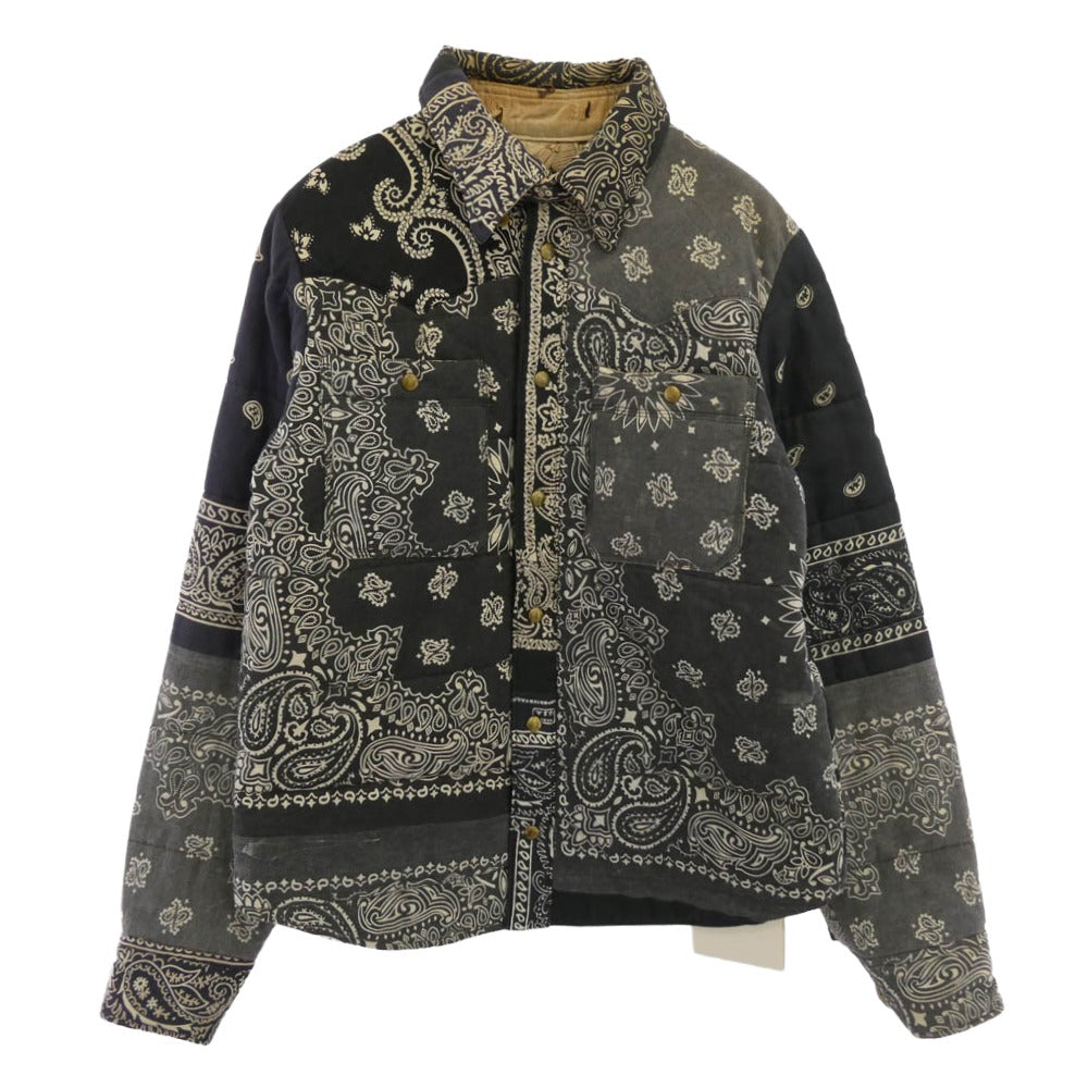 VISVIM ビズビム WMV 0318205013011 KERCHIEF DOWNJKT W (VT.BANDANA) バンダナ ダウン シャツジャケット ブラック ブラック系 1【中古】