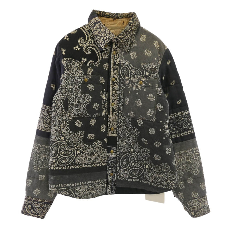 VISVIM ビズビム WMV 0318205013011 KERCHIEF DOWNJKT W (VT.BANDANA) バンダナ ダウン シャツジャケット ブラック ブラック系 1【中古】