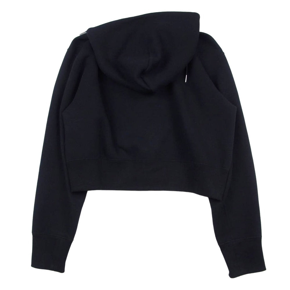 Sacai サカイ SCW-233 sponge sweat hoodie スポンジスウェット サイドスリット ショート丈 プルオーバー フーディー パーカー ダークネイビー系 3【中古】