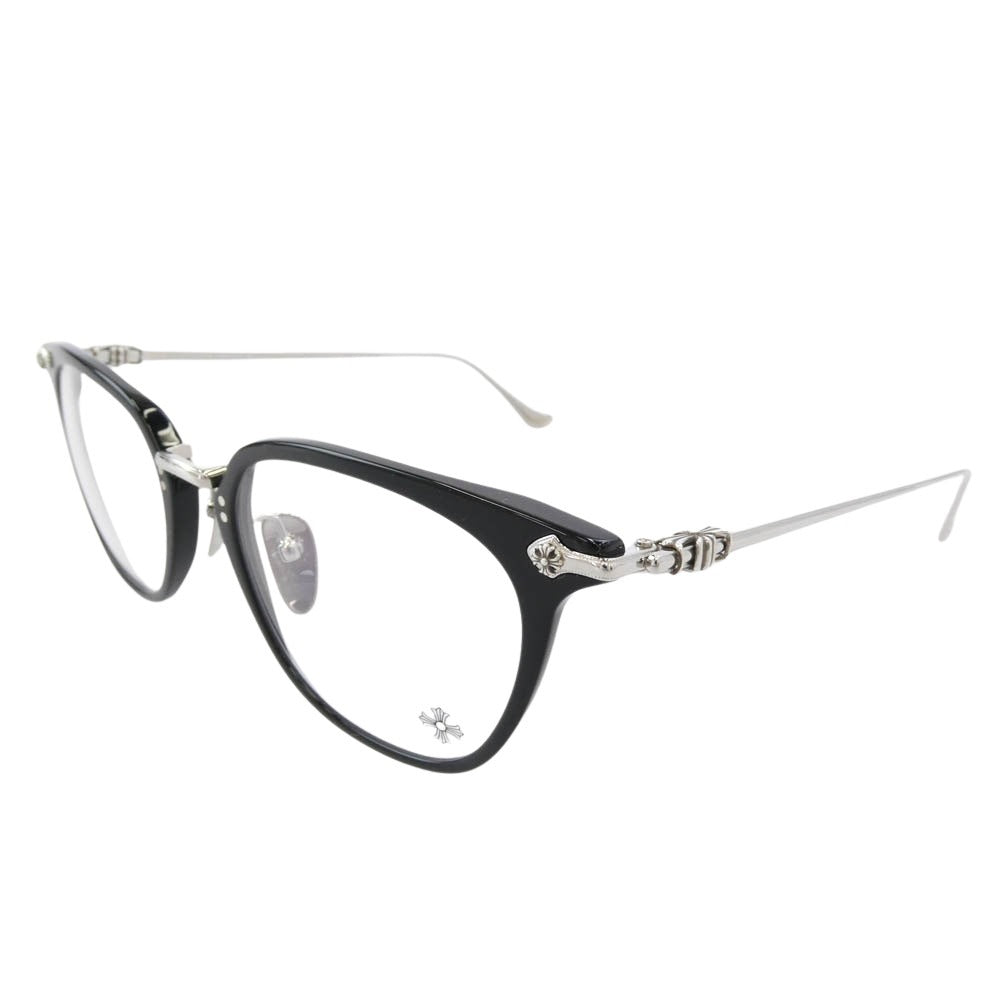 CHROME HEARTS クロムハーツ（原本無） SHAGASS BK SS サイドクロステンプル メガネ 眼鏡 アイウェア ブラック系 シルバー系【中古】
