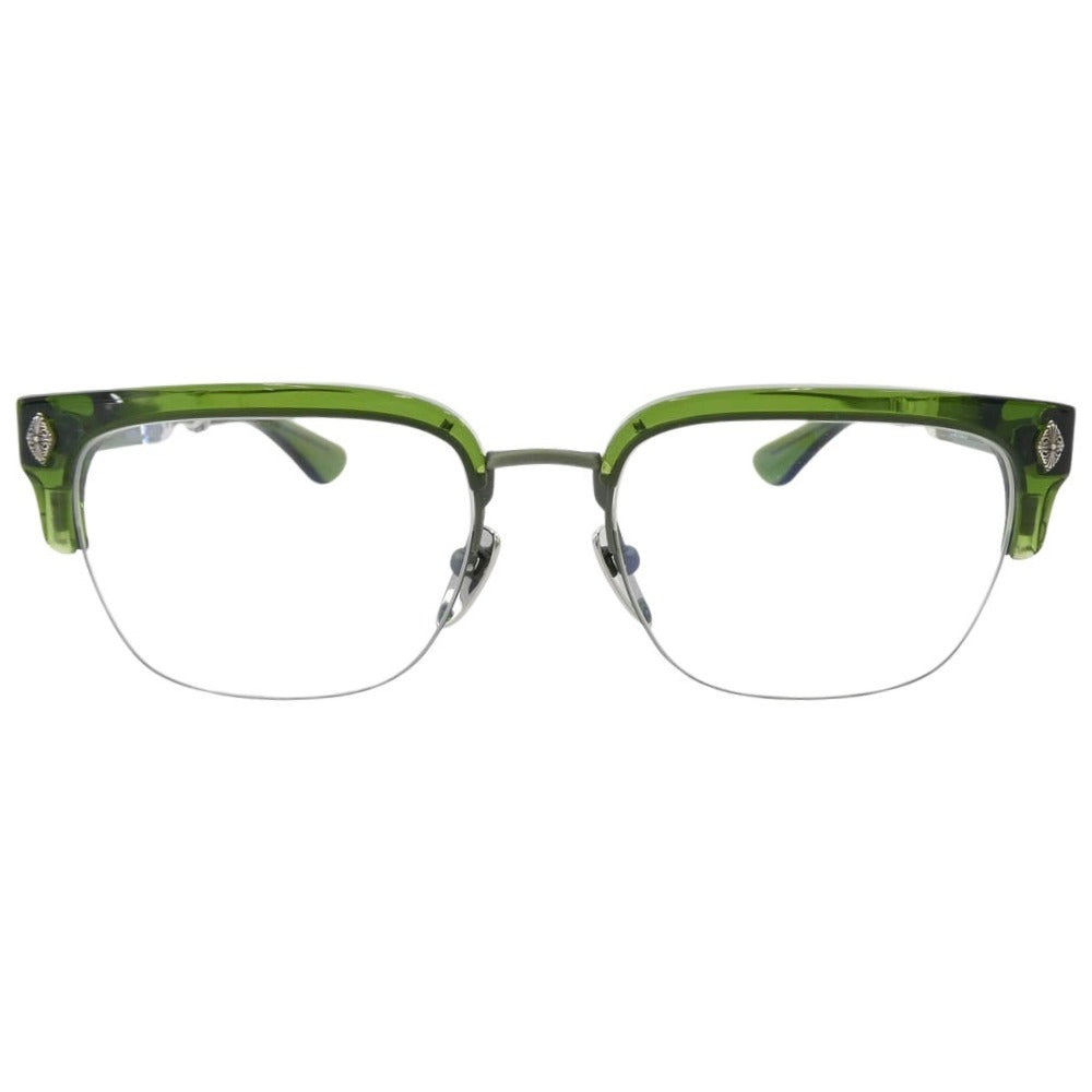 CHROME HEARTS クロムハーツ（原本無） EVAGILIST DOLV BDOLV ダガーテンプル サングラス メガネ 眼鏡 アイウェア モスグリーン系 53□19-146【中古】