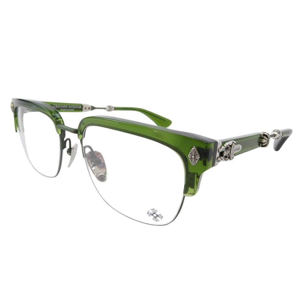 CHROME HEARTS クロムハーツ（原本無） EVAGILIST DOLV BDOLV ダガーテンプル サングラス メガネ 眼鏡 アイウェア モスグリーン系 53□19-146【中古】