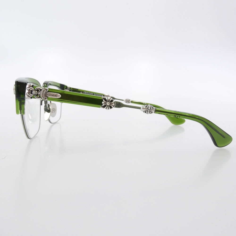 CHROME HEARTS クロムハーツ（原本無） EVAGILIST DOLV BDOLV ダガーテンプル サングラス メガネ 眼鏡 アイウェア モスグリーン系 53□19-146【中古】