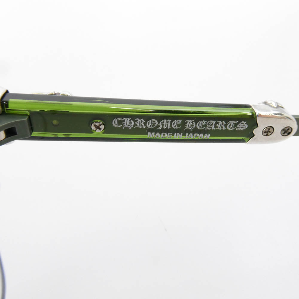 CHROME HEARTS クロムハーツ（原本無） EVAGILIST DOLV BDOLV ダガーテンプル サングラス メガネ 眼鏡 アイウェア モスグリーン系 53□19-146【中古】