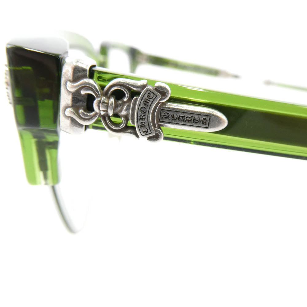 CHROME HEARTS クロムハーツ（原本無） EVAGILIST DOLV BDOLV ダガーテンプル サングラス メガネ 眼鏡 アイウェア モスグリーン系 53□19-146【中古】