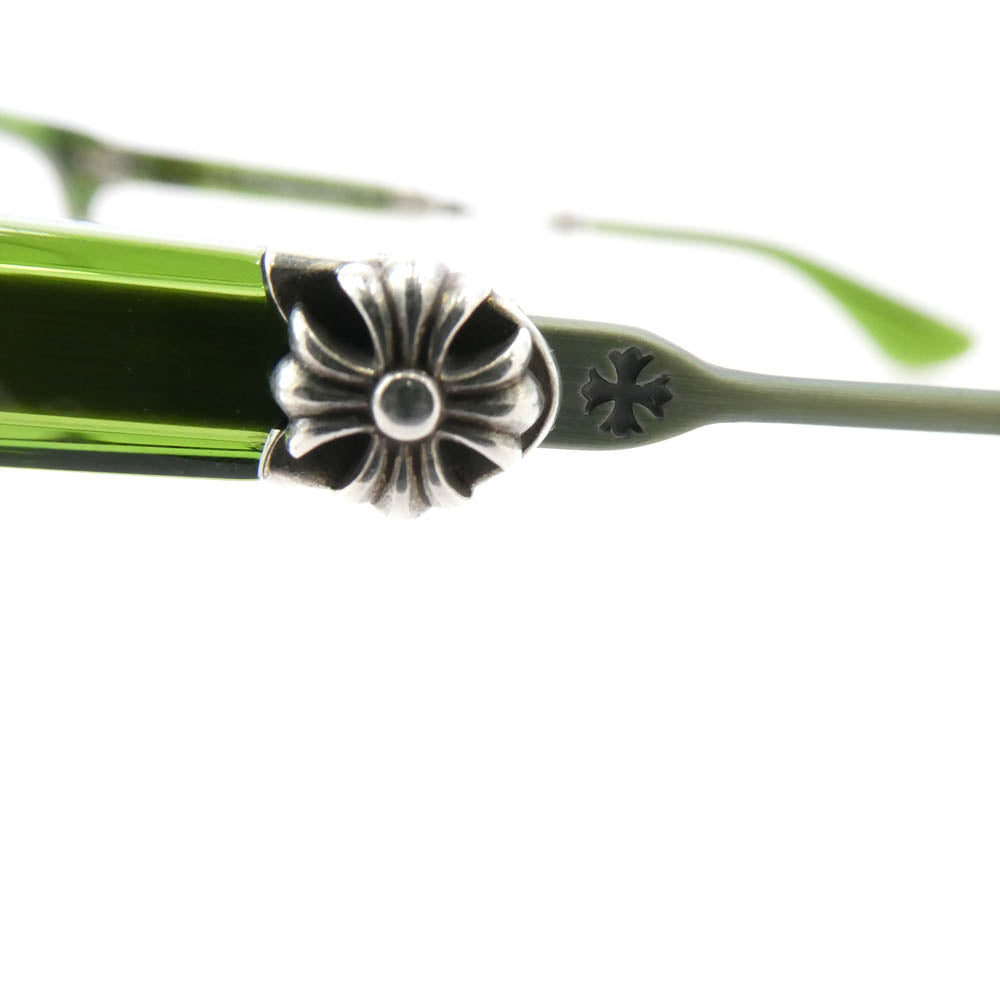 CHROME HEARTS クロムハーツ（原本無） EVAGILIST DOLV BDOLV ダガーテンプル サングラス メガネ 眼鏡 アイウェア モスグリーン系 53□19-146【中古】