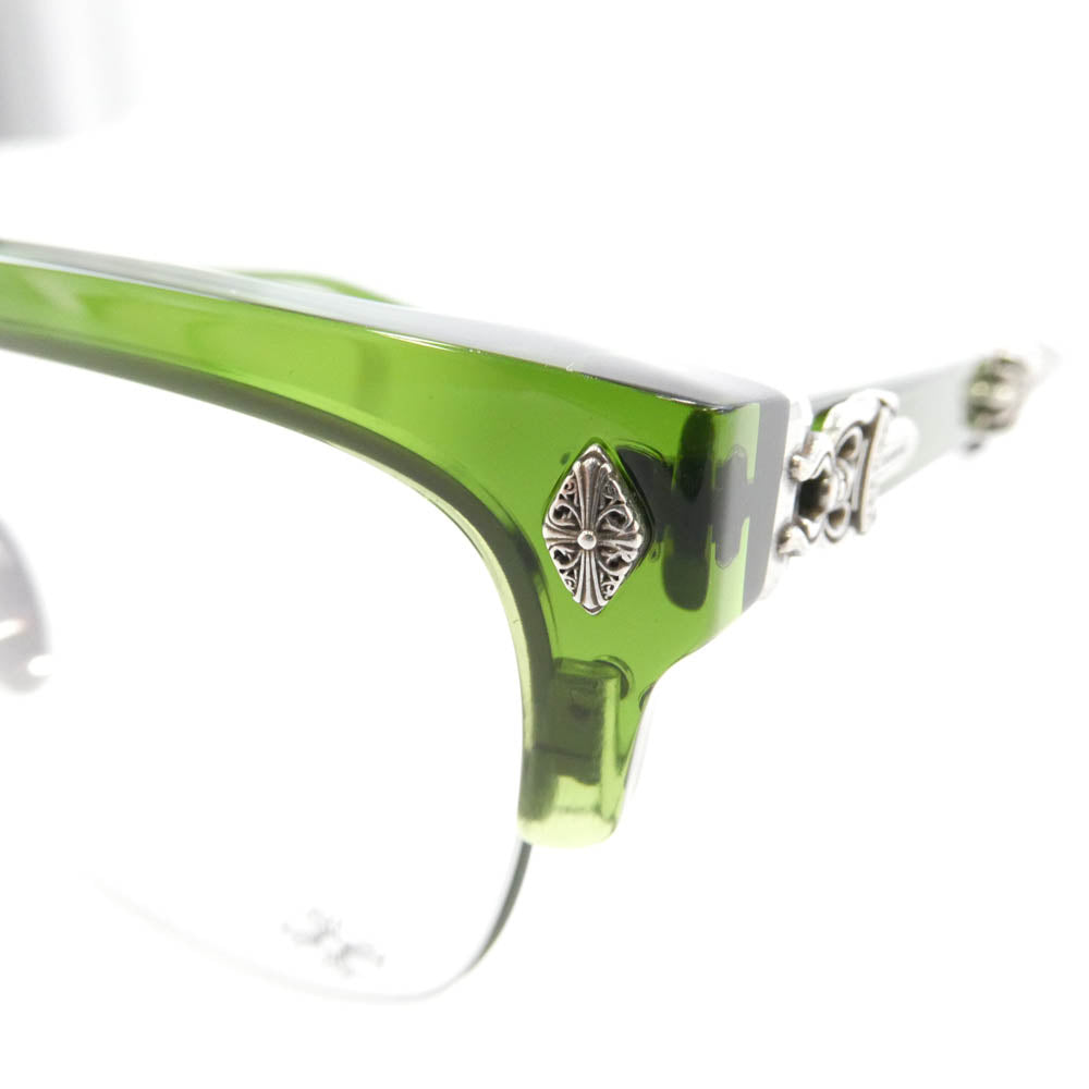 CHROME HEARTS クロムハーツ（原本無） EVAGILIST DOLV BDOLV ダガーテンプル サングラス メガネ 眼鏡 アイウェア モスグリーン系 53□19-146【中古】