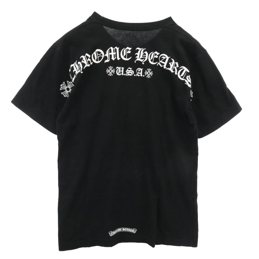 CHROME HEARTS クロムハーツ（原本無） USA Logo S/S TEE スクロール ロゴ プリント クルーネック 半袖 Tシャツ ブラック系 M【中古】