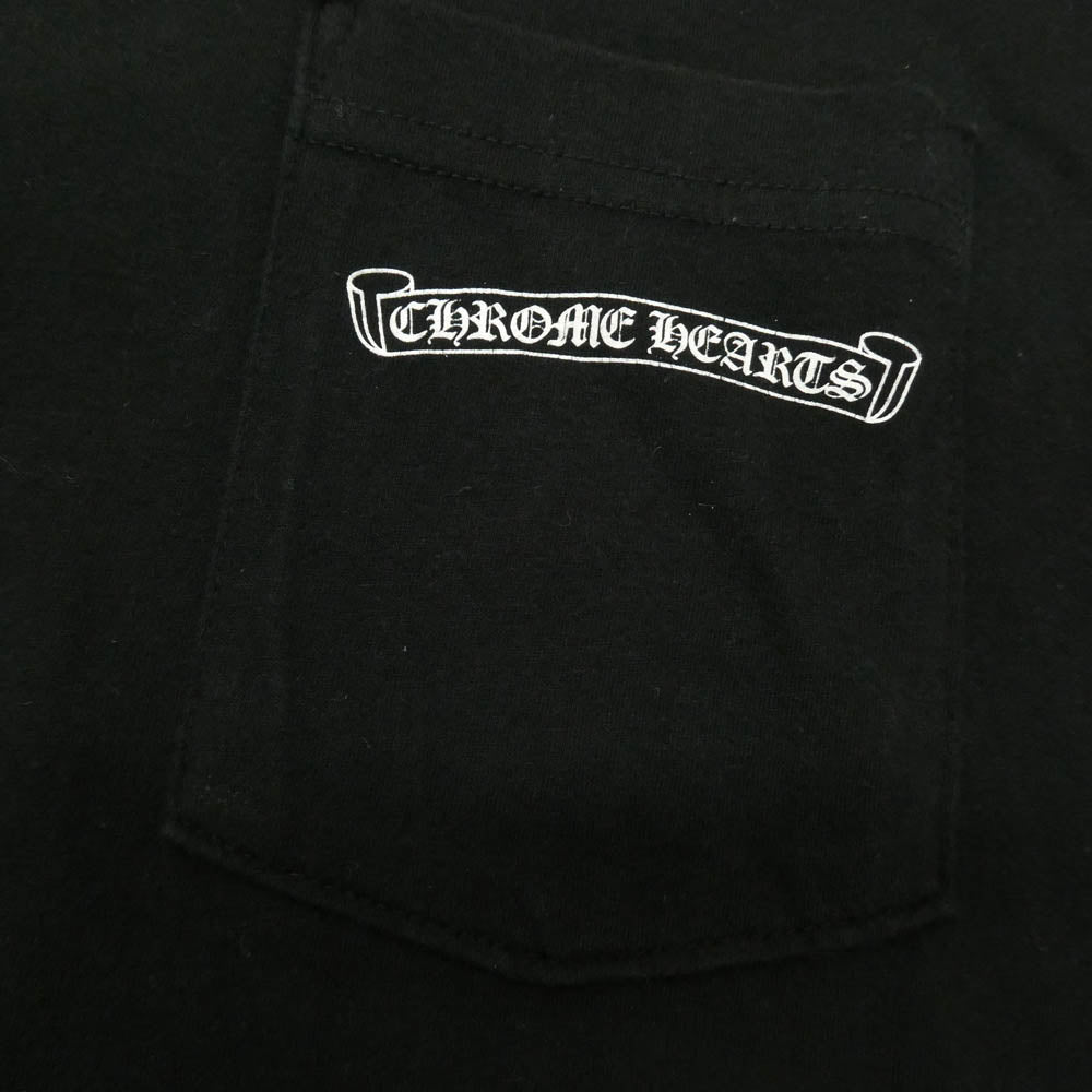 CHROME HEARTS クロムハーツ（原本無） USA Logo S/S TEE スクロール ロゴ プリント クルーネック 半袖 Tシャツ ブラック系 M【中古】