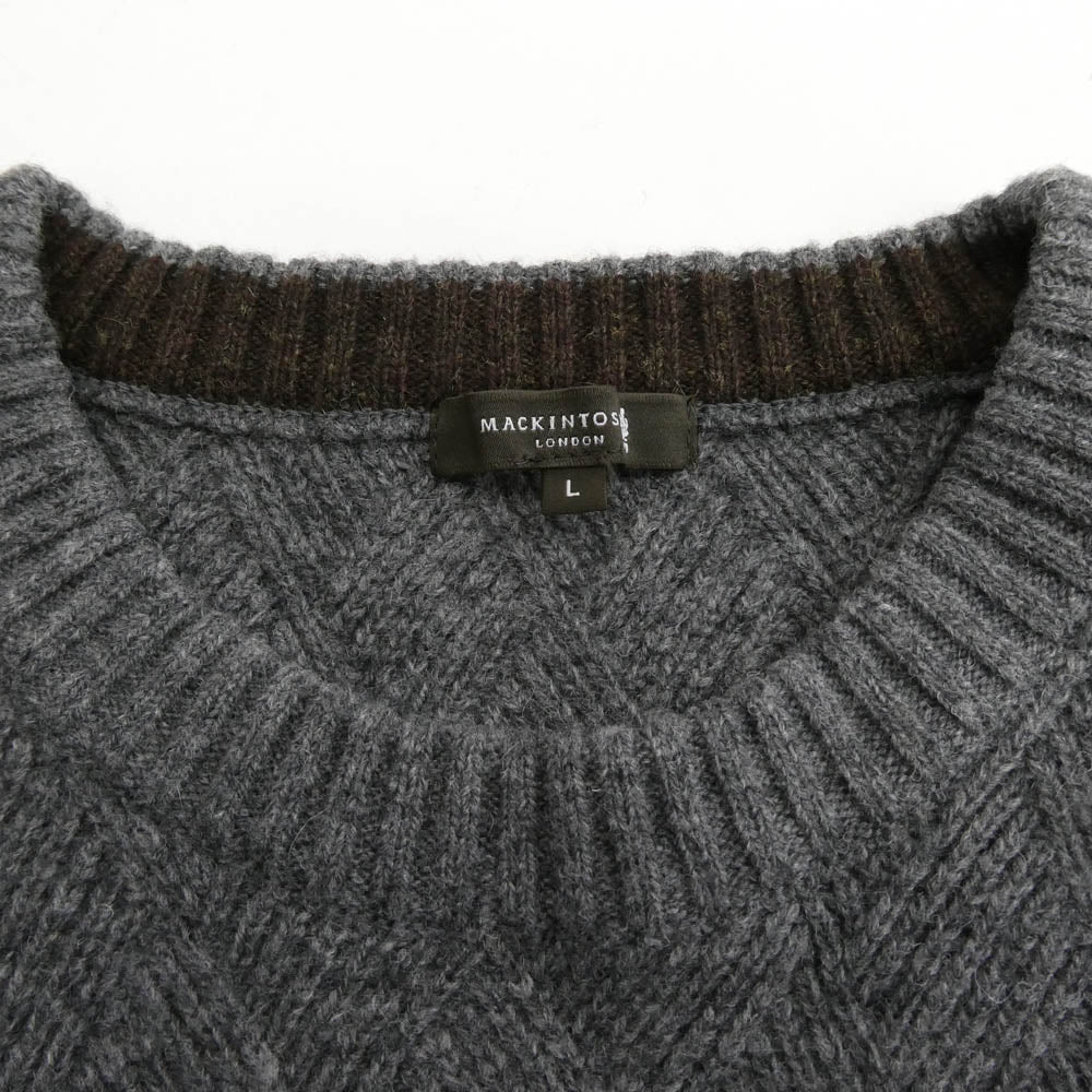 Mackintosh マッキントッシュ G1N11-225-05 ウール ニット クルーネック セーター グレー系 L【中古】