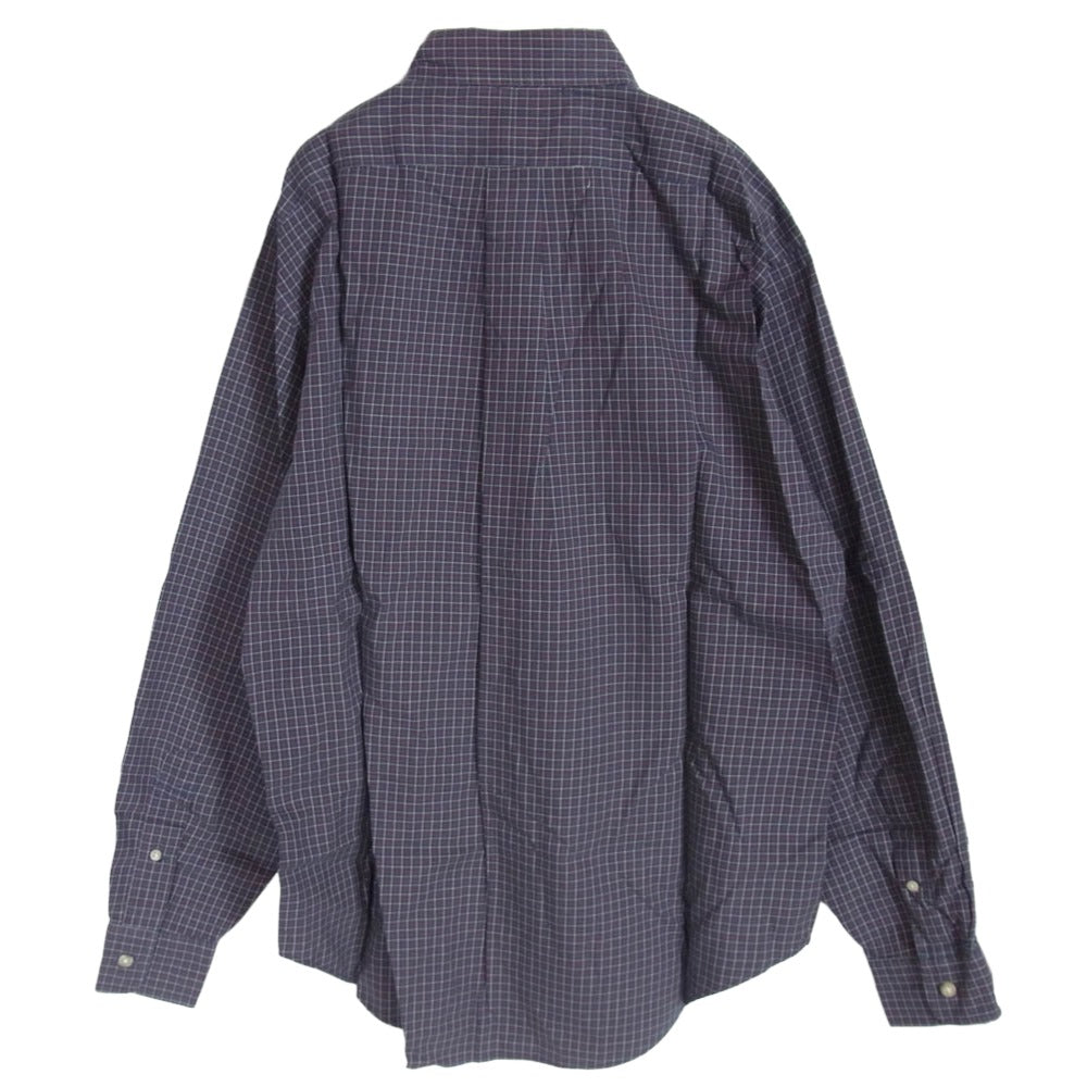 RALPH LAUREN ラルフローレン CLASSIC FIT チェック BD 長袖 シャツ ネイビー系 L【中古】