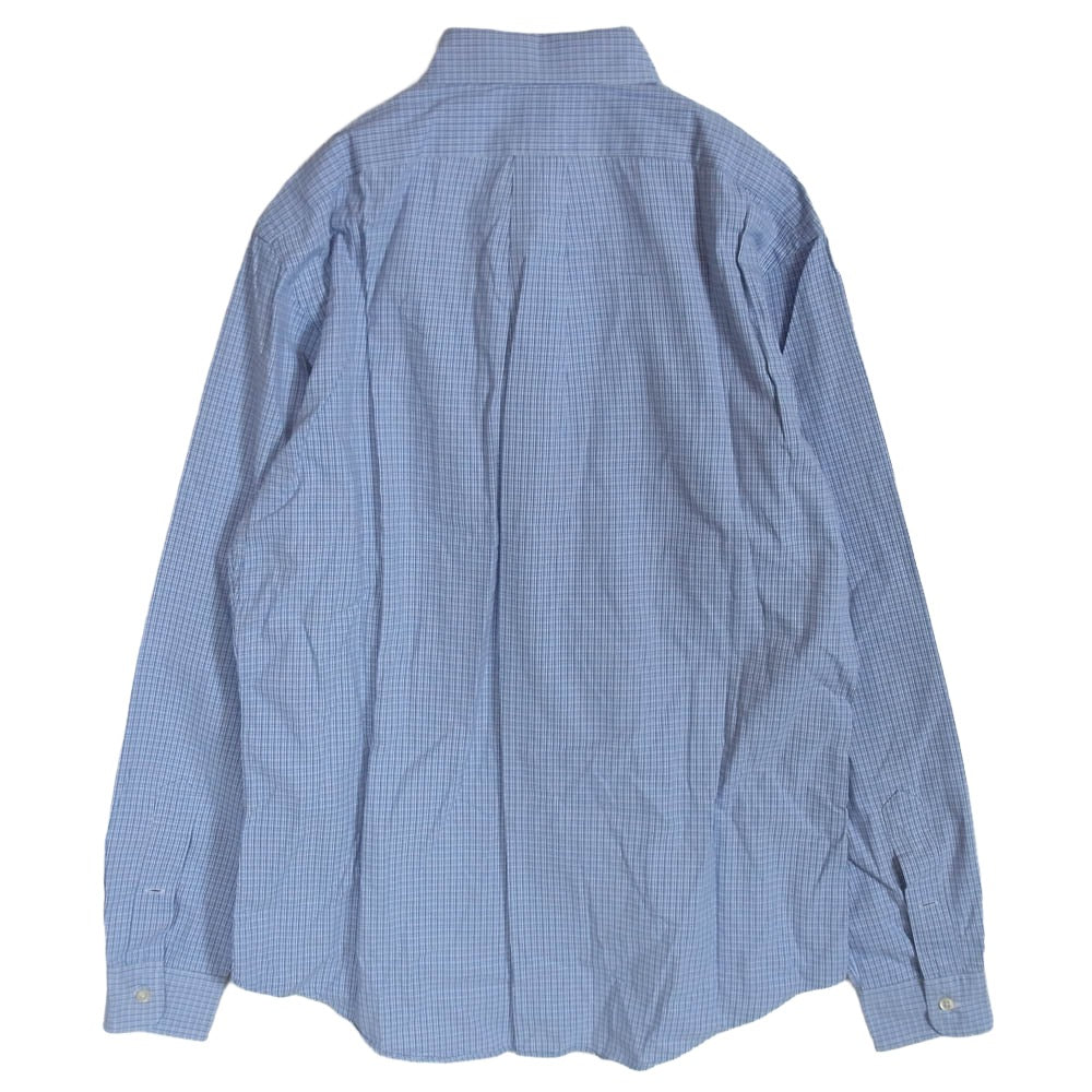 RALPH LAUREN ラルフローレン CUSTOM FIT チェック BD 長袖 シャツ ライトブルー系 M【中古】