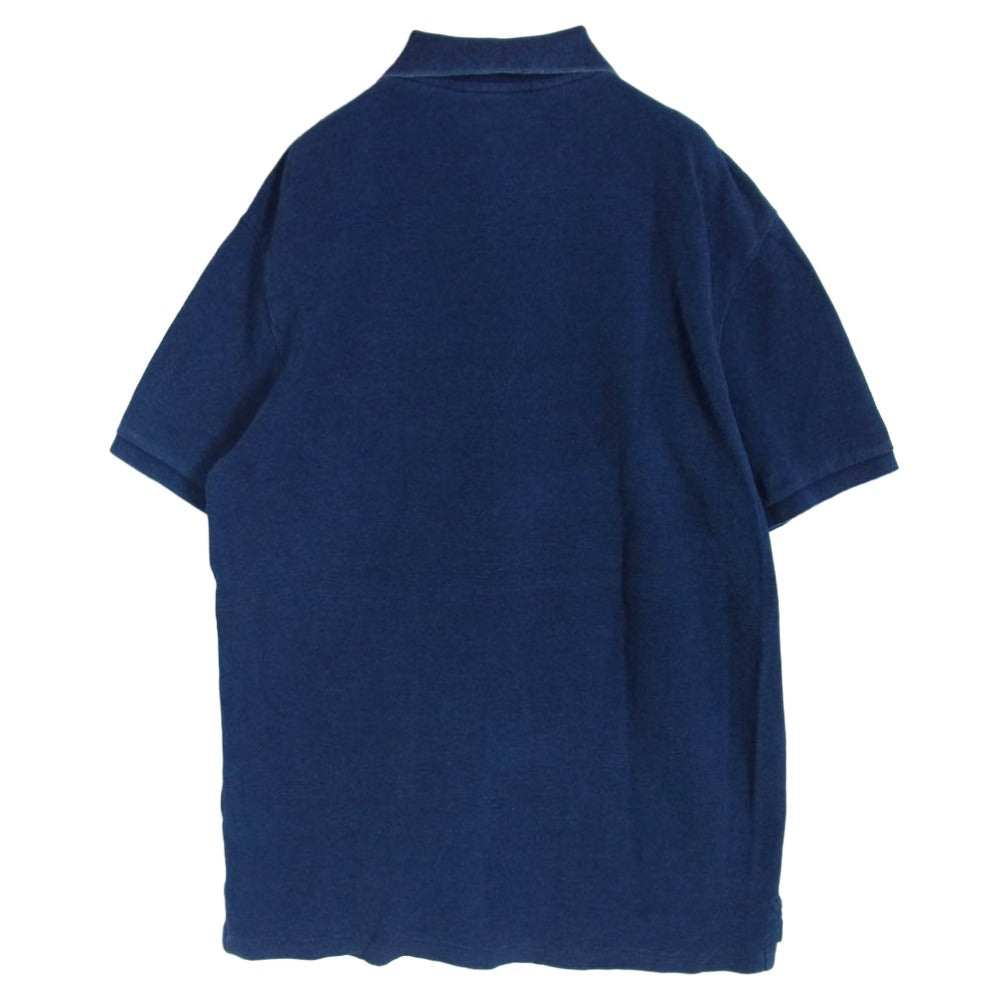 POLO RALPH LAUREN ポロ・ラルフローレン CUSTOM FIT インディゴ メッシュ 半袖 ポロシャツ ブルー系 L【中古】