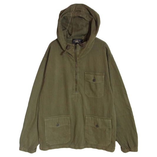 RRL ダブルアールエル JACQUARD KNIT POPOVER ANORAK ジャカード ニット ポップオーバー アノラック ジャケット カーキ系 L【中古】