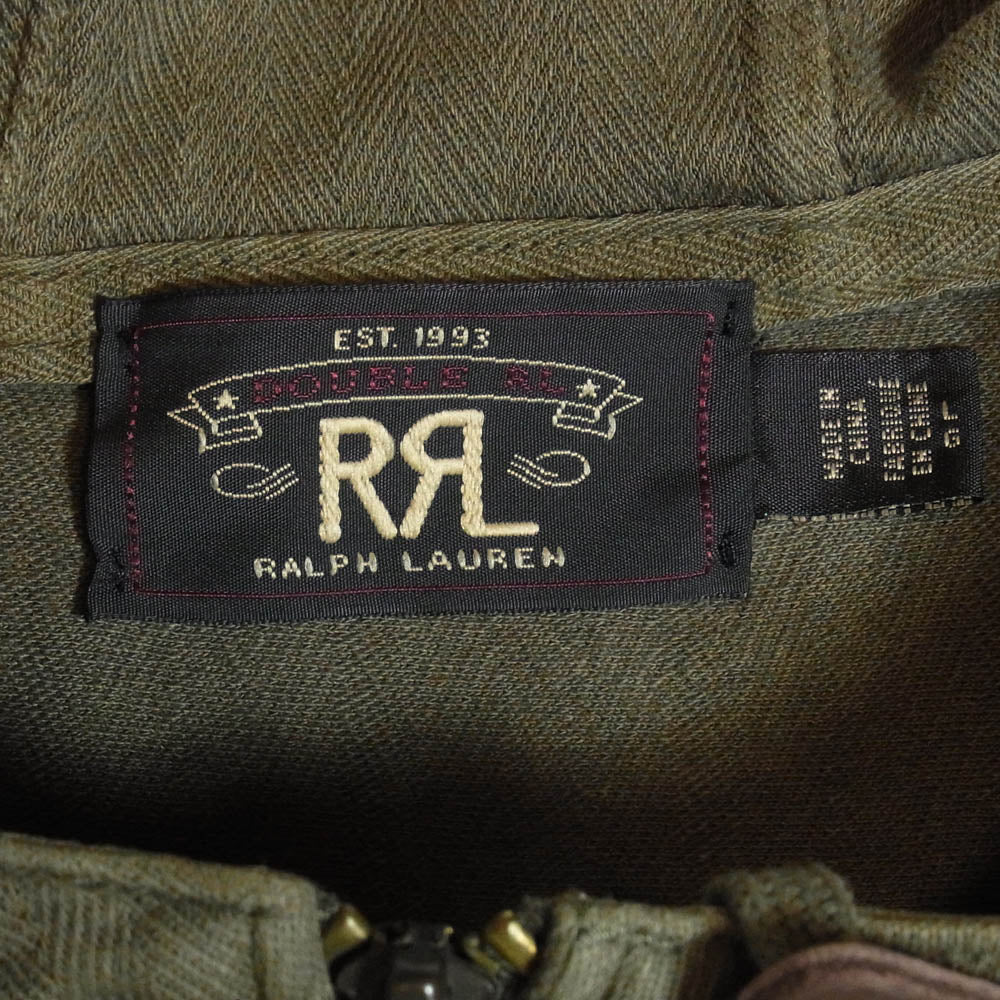 RRL ダブルアールエル JACQUARD KNIT POPOVER ANORAK ジャカード ニット ポップオーバー アノラック ジャケット カーキ系 L【中古】