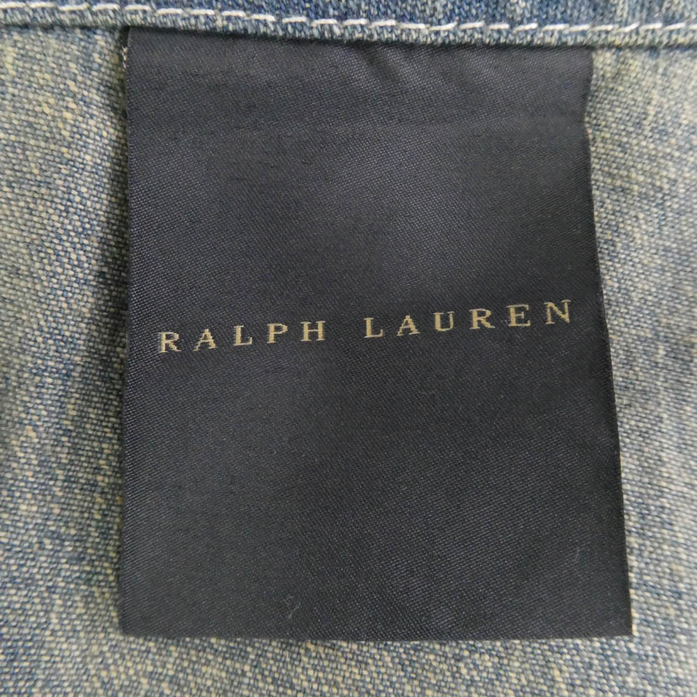 RALPH LAUREN ラルフローレン ウォッシュド加工 デニム エプロン インディゴブルー系【新古品】【未使用】【中古】
