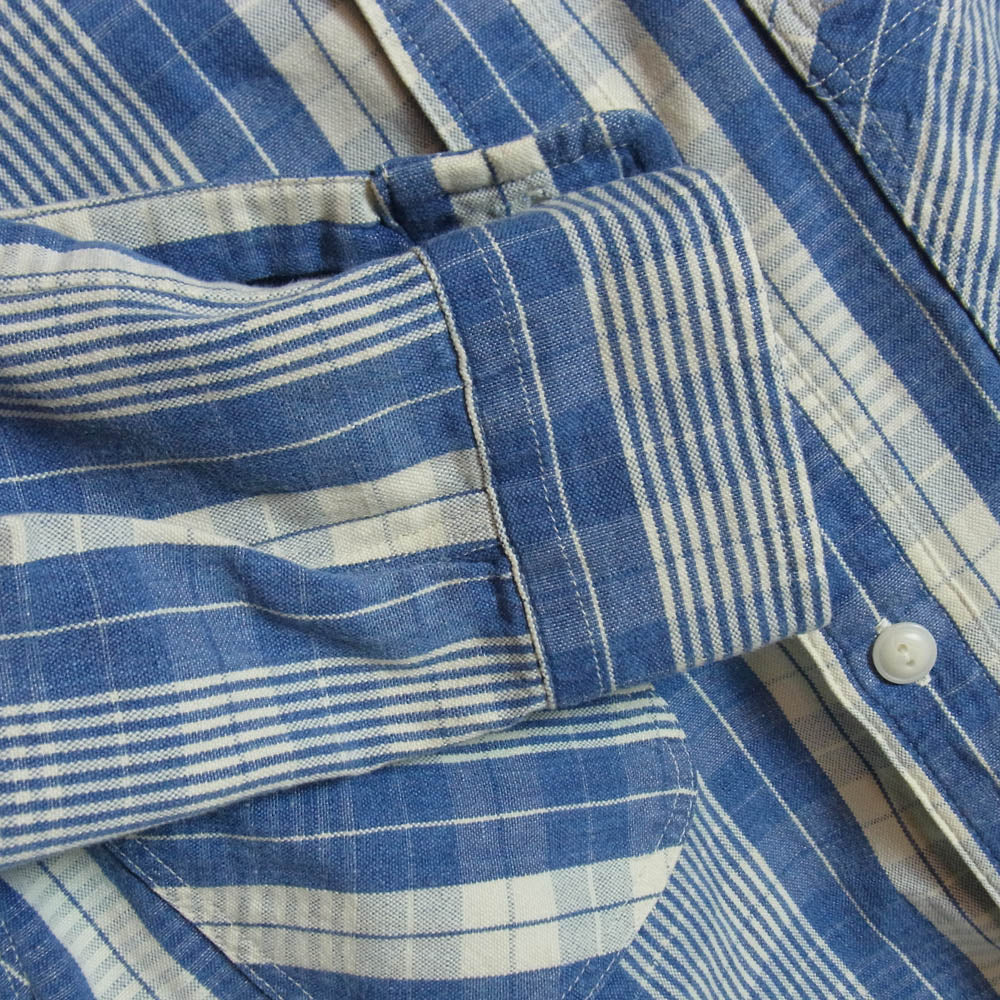 RRL ダブルアールエル Long Sleeve Cotton Linen Sports Plaid Shirt コットン リネン チェック スポーツ シャツ ブルー系 M【中古】