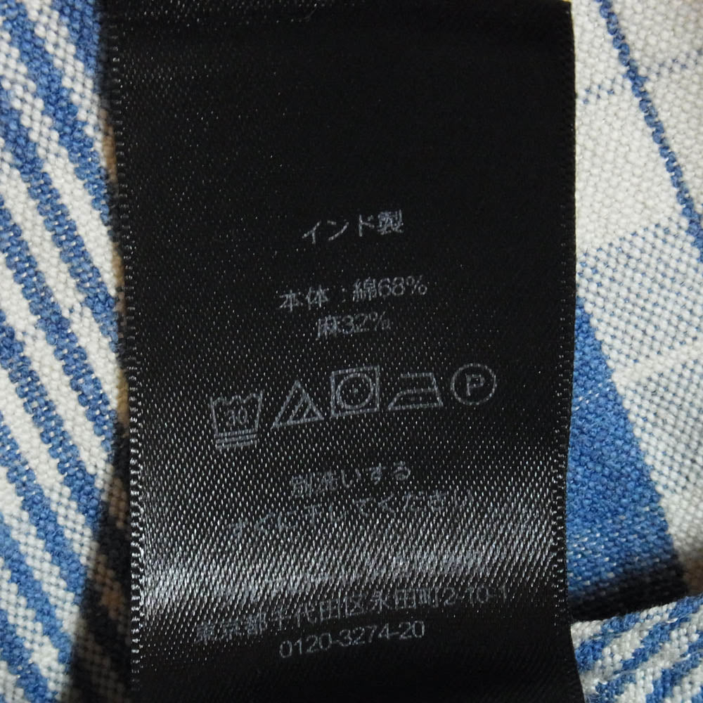 RRL ダブルアールエル Long Sleeve Cotton Linen Sports Plaid Shirt コットン リネン チェック スポーツ シャツ ブルー系 M【中古】