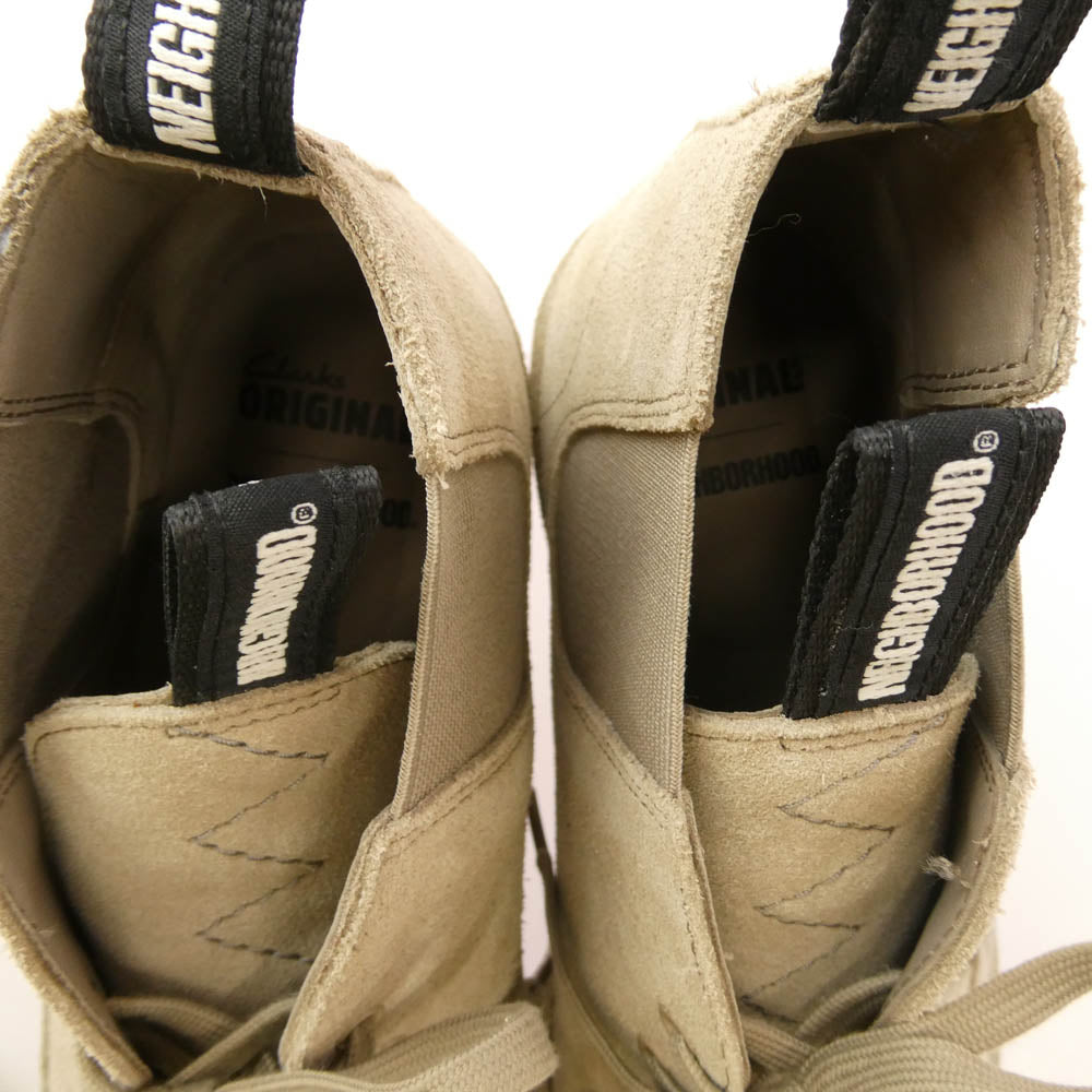 NEIGHBORHOOD ネイバーフッド Desert NBHD × Clarks クラークス Desert Boots デザート ブーツ ベージュ系 UK10【中古】