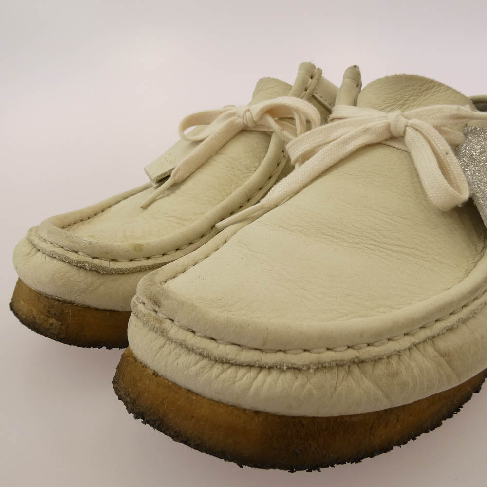 Clarks クラークス 26773 Wallabee ワラビー スエード シューズ ブーツ ホワイト系 26cm【中古】