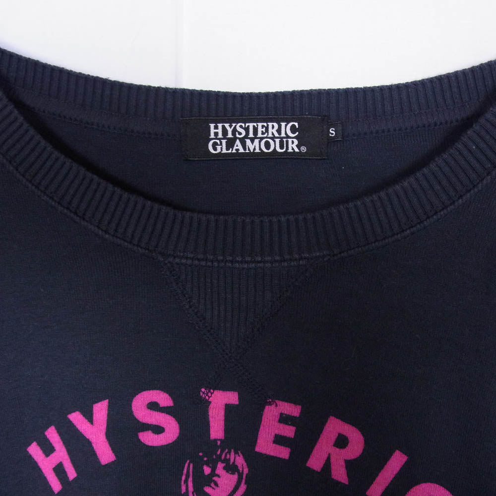 HYSTERIC GLAMOUR ヒステリックグラマー 0243CL04 クルーネックリブ コットン ニット セーター ブラック系 S【中古】