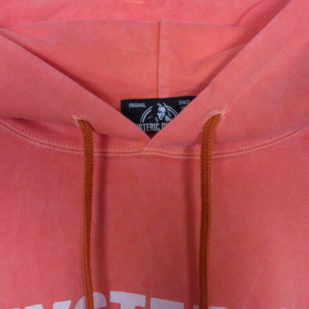 HYSTERIC GLAMOUR ヒステリックグラマー 02201CF08 PIGMENTDIE ピグメントダイ プルオーバー パーカー フーディー オレンジ オレンジ系 M【中古】