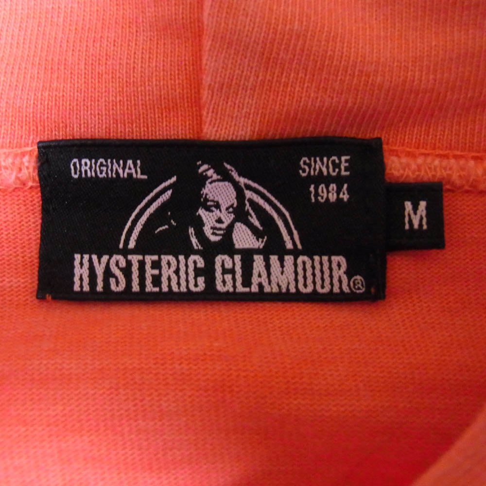 HYSTERIC GLAMOUR ヒステリックグラマー 02201CF08 PIGMENTDIE ピグメントダイ プルオーバー パーカー フーディー オレンジ オレンジ系 M【中古】