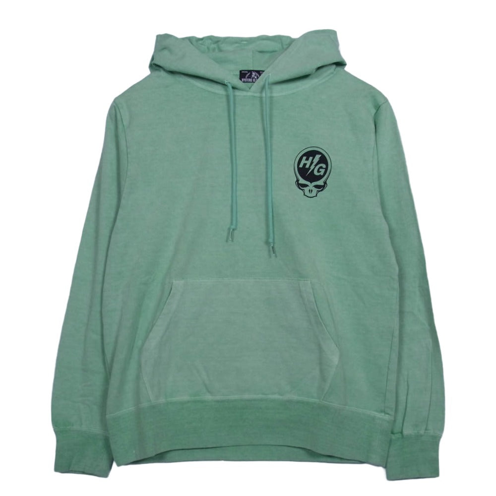 HYSTERIC GLAMOUR ヒステリックグラマー 02201CF08 PIGMENTDIE ピグメントダイ プルオーバー パーカー フーディー グリーン ライトグリーン系 M【中古】