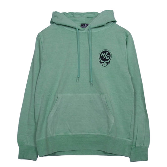 HYSTERIC GLAMOUR ヒステリックグラマー 02201CF08 PIGMENTDIE ピグメントダイ プルオーバー パーカー フーディー グリーン ライトグリーン系 M【中古】