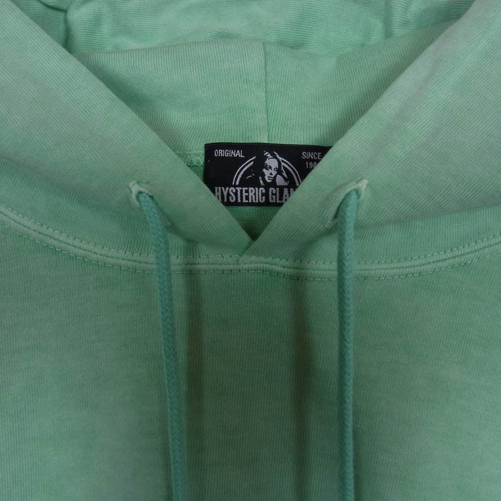 HYSTERIC GLAMOUR ヒステリックグラマー 02201CF08 PIGMENTDIE ピグメントダイ プルオーバー パーカー フーディー グリーン ライトグリーン系 M【中古】