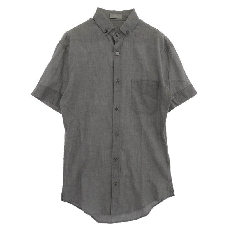 DIOR HOMME ディオールオム 国内正規品 シャンブレー ボタンダウン 半袖 シャツ グレー系 37【中古】