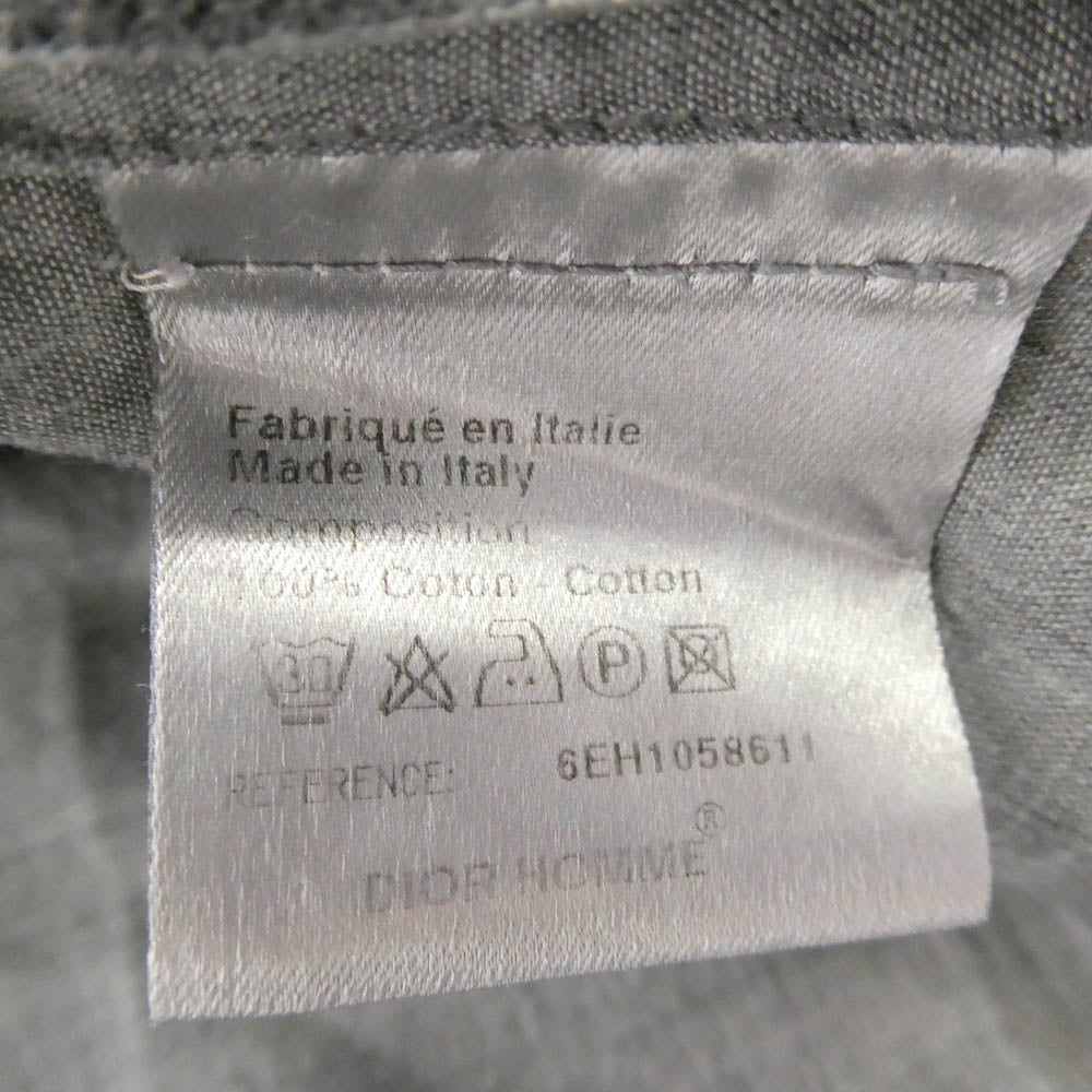 DIOR HOMME ディオールオム 国内正規品 シャンブレー ボタンダウン 半袖 シャツ グレー系 37【中古】