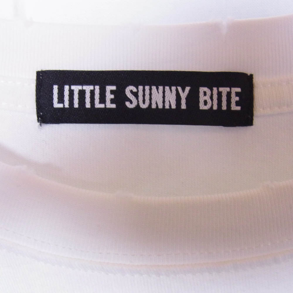 リトルサニーバイト evangelion エヴァンゲリオン BIG TEE L/S ダメージ加工 オーバーサイズ クルーネック 長袖 Tシャツ ロンT ホワイト系 M【中古】