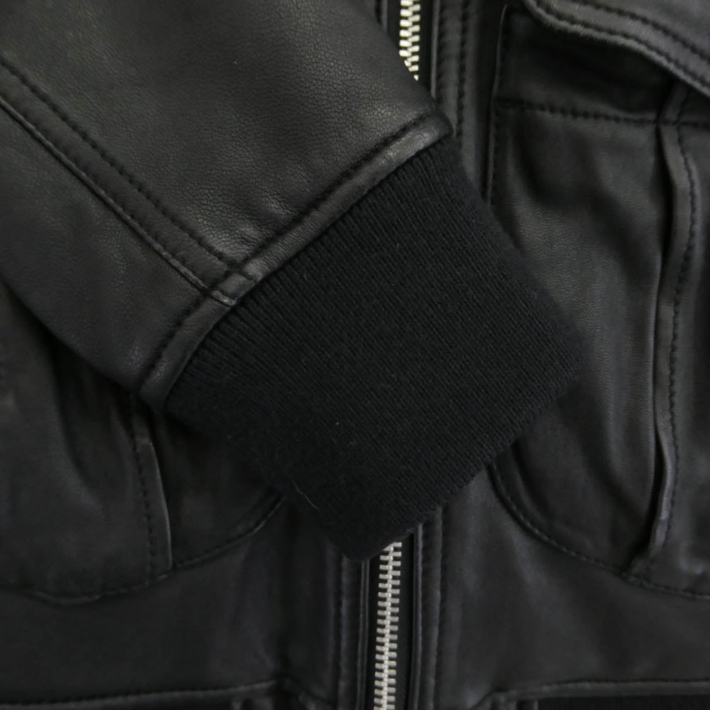 HYSTERIC GLAMOUR ヒステリックグラマー 0193LB01 ラムレザー ブルゾン シングルライダース フルジップ ジャケット ブラック系 free【中古】